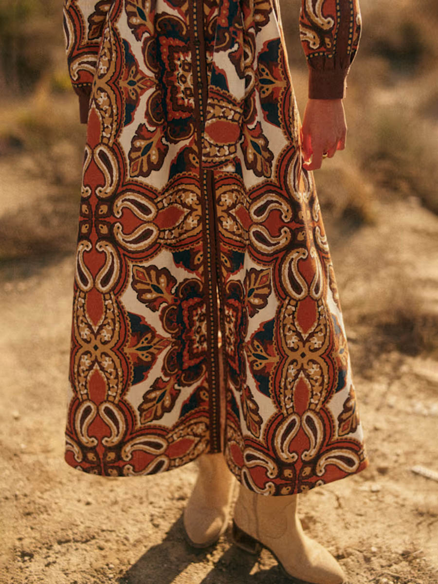 Stunning Chic Printed Long Sleeve Maxi Dress | FREIOM®