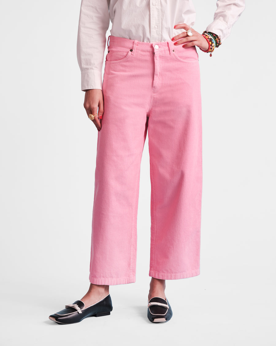 Stylish Pink Corduroy Pants