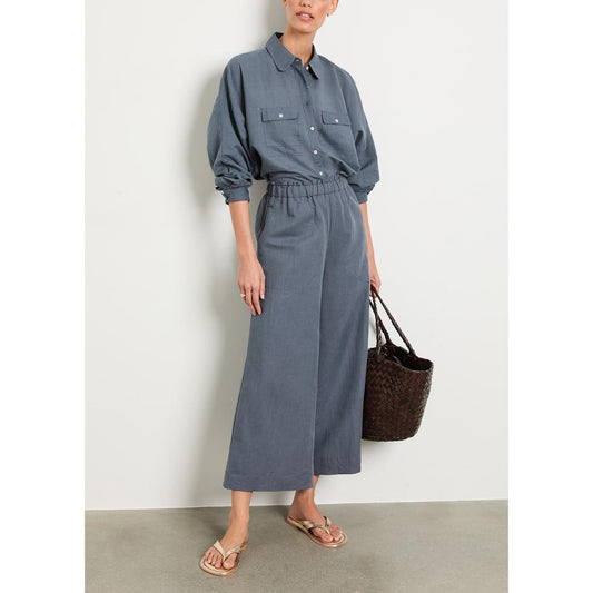 Button Wide Leg Pocket Two Piece Set