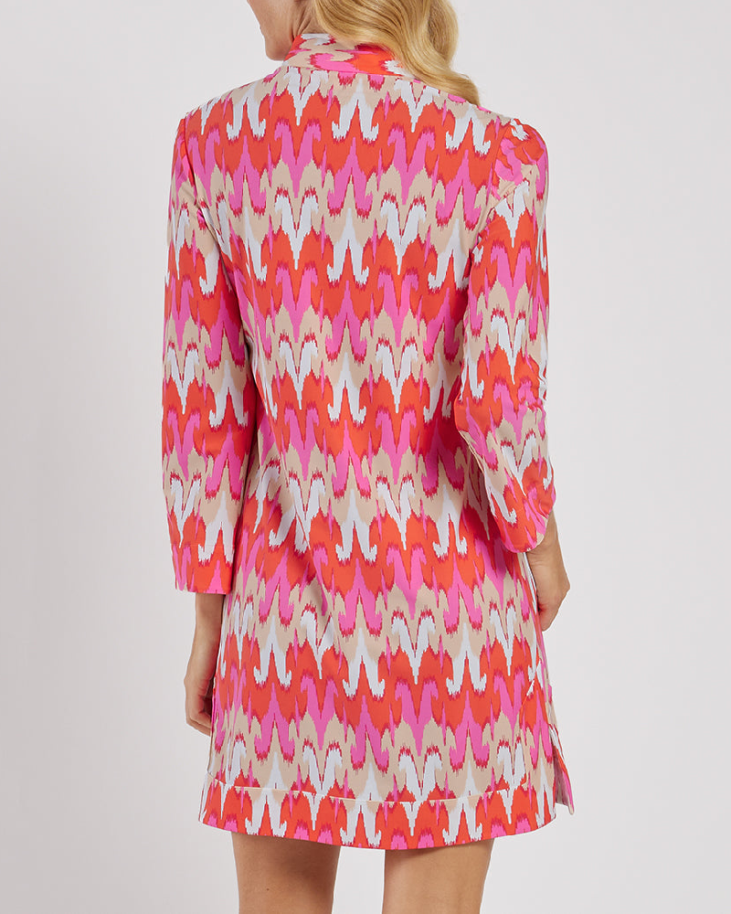 Elegant Peony Print Long Sleeve Mini Dress | FREIOM®