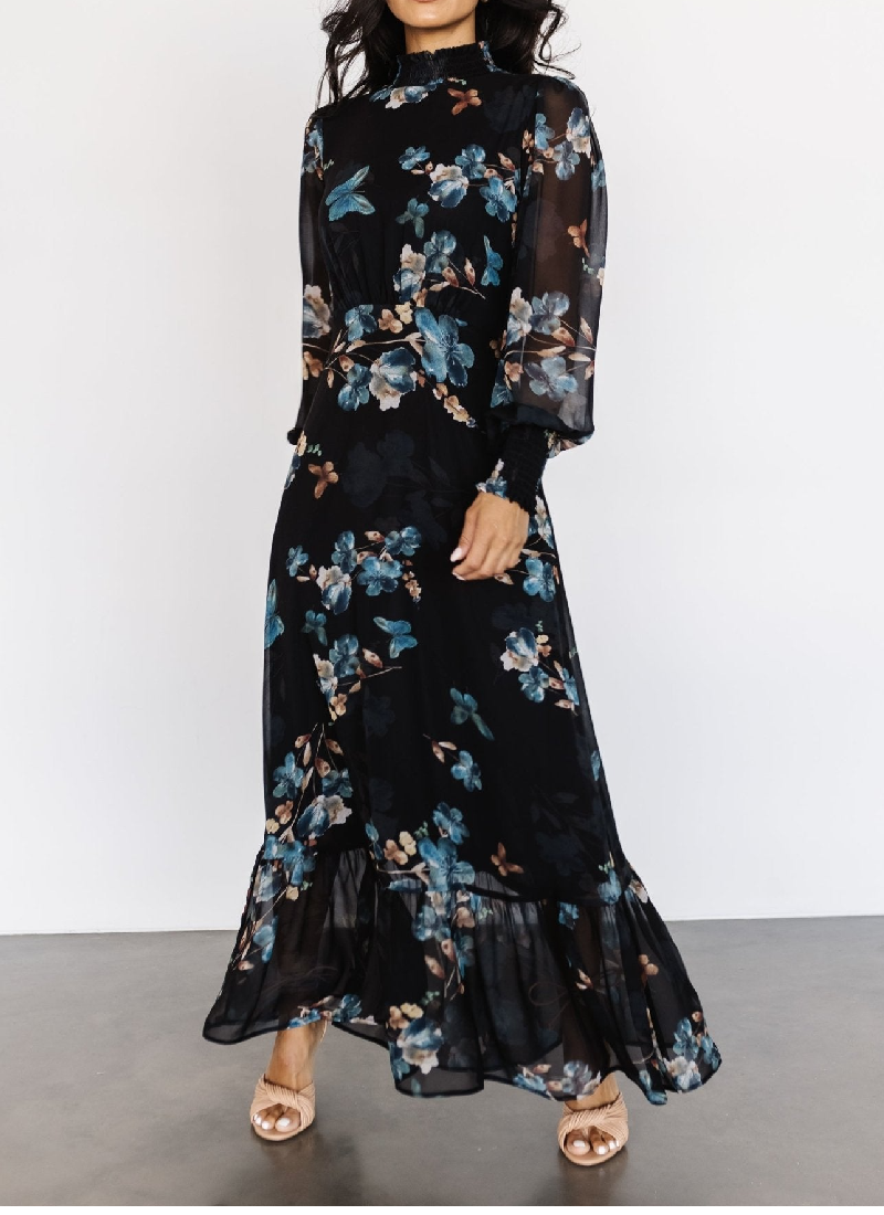 Elegant High Neck Party Maxi Dress | FREIOM®