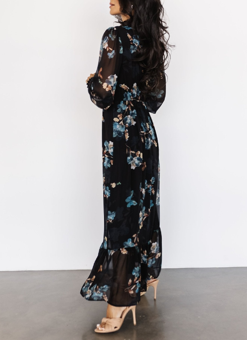 Elegant High Neck Party Maxi Dress | FREIOM®