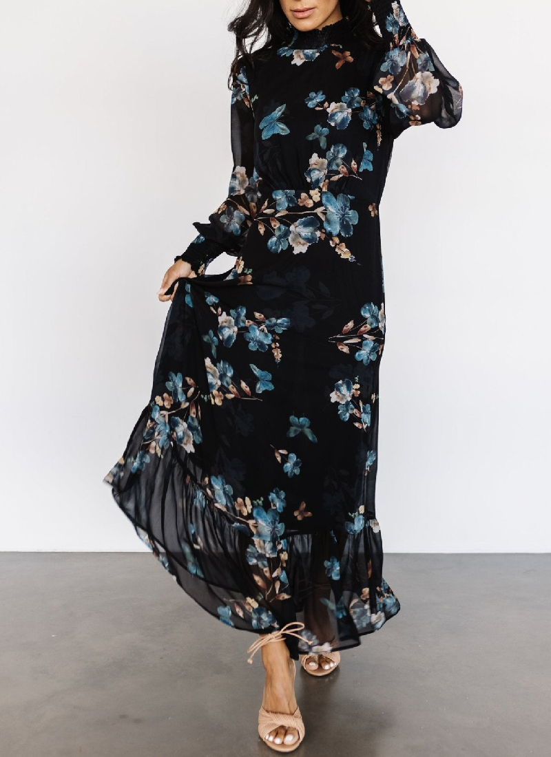 Elegant High Neck Party Maxi Dress | FREIOM®