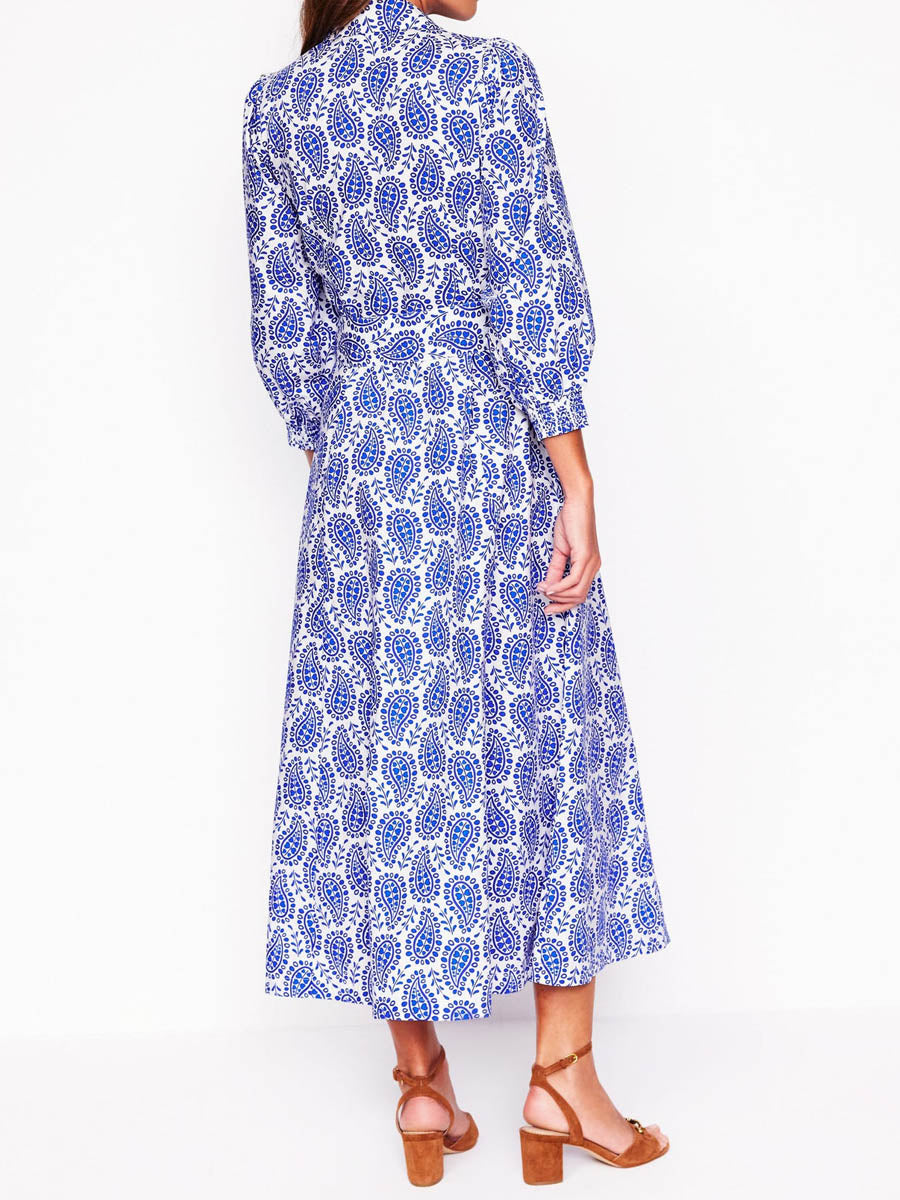 Printed Button Up Belted Shirtdress | FREIOM®