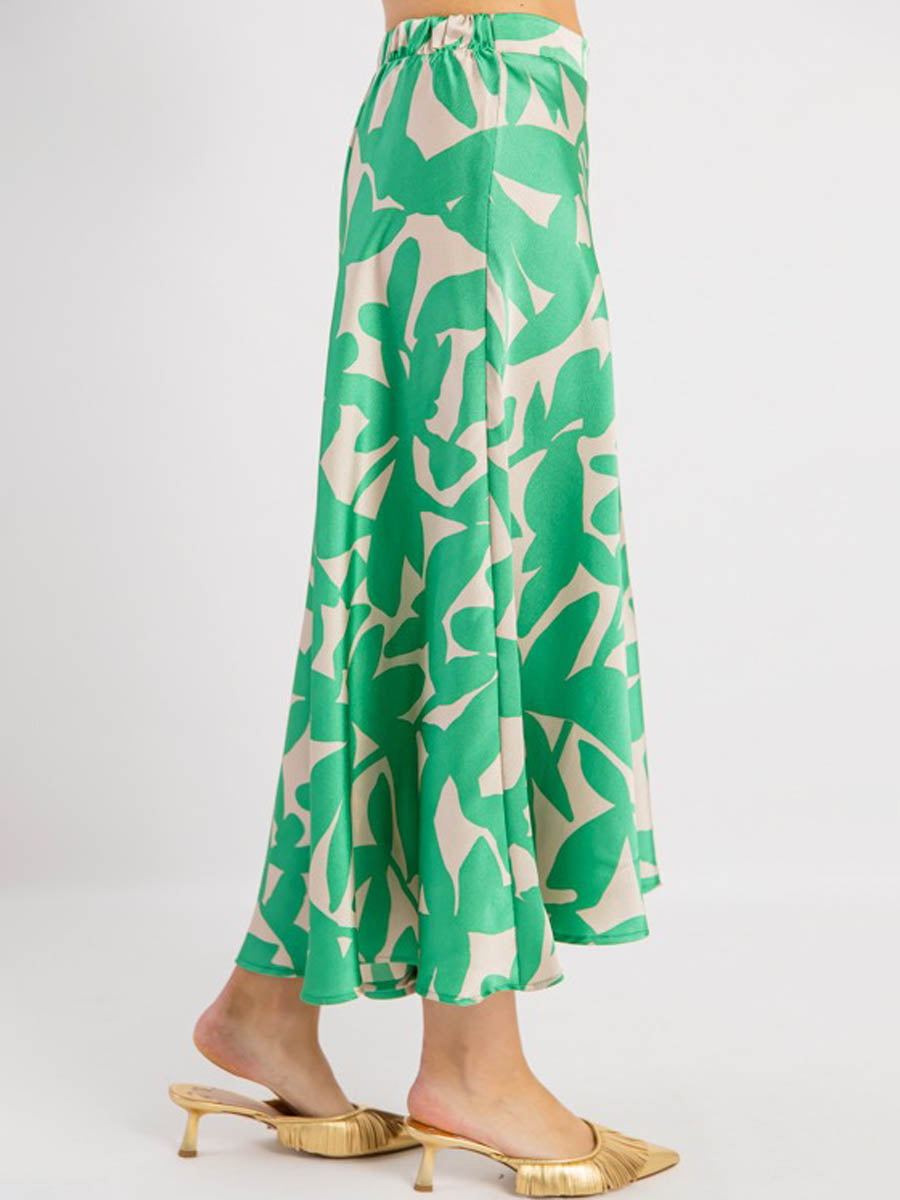 Boat Neck Elastic Waist Printed Two Pieces Dress | FREIOM®