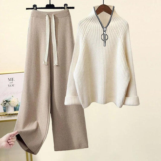 Cozy High Neck Long Sleeve Two Piece Set