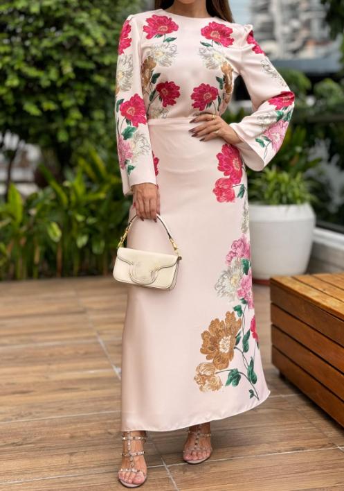 Elegant Floral Two Piece Set Dress