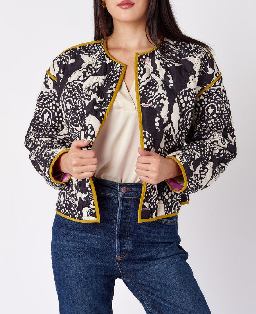 Chic Crew Neck Reversible Jacket